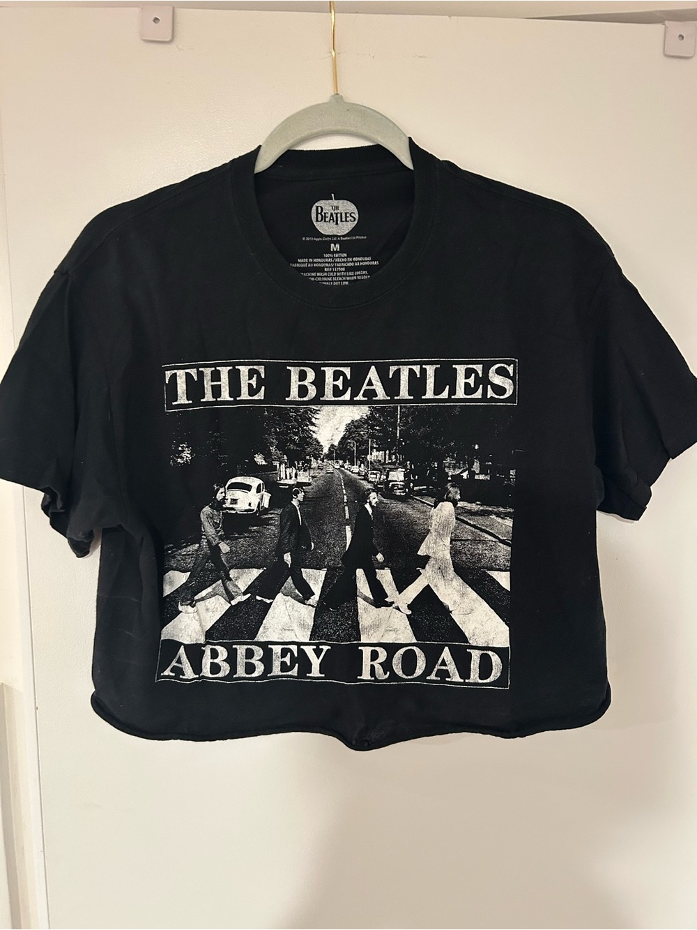 The Beatles Black Tee with White Logo Print